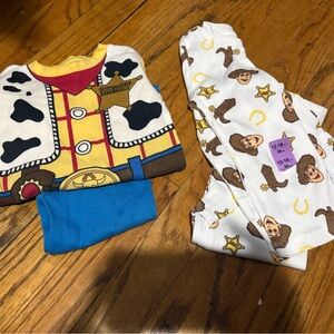 Kids Sheriff Cowboy Pajama Set - Yellow, White & Blue